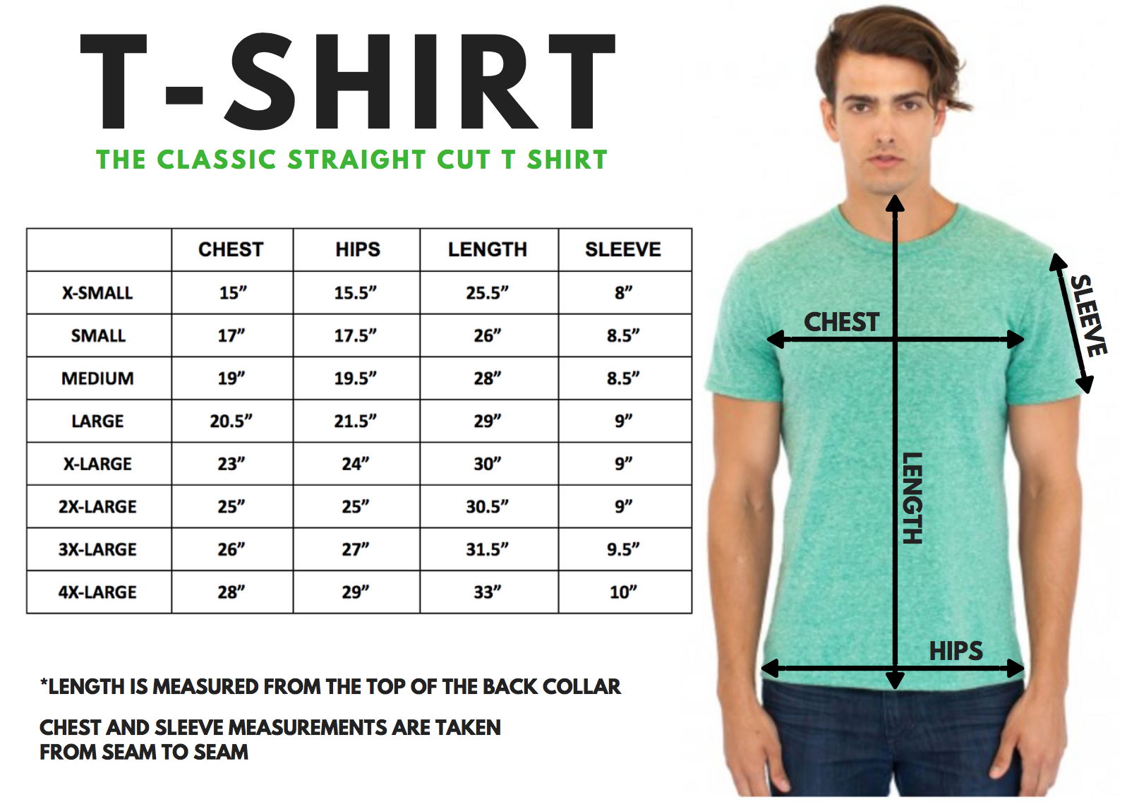 The size chart is the measurement (in inches) of the shirt itself, not of t...