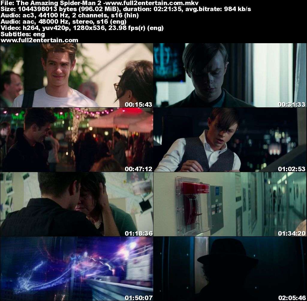 The Amazing Spider Man 2 Full Movie Download Free in Bluray 720p Dual Audio