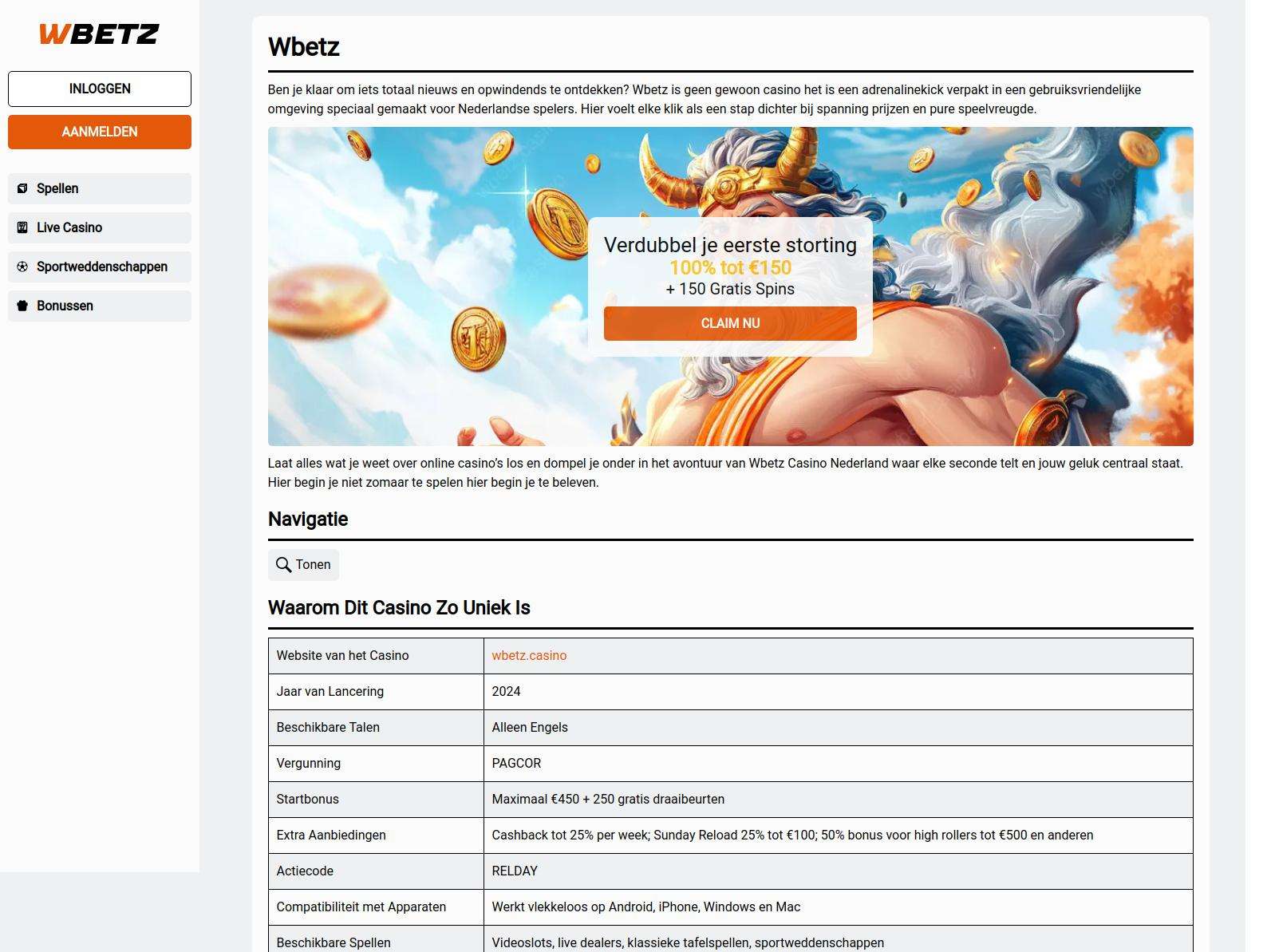 Overzicht van beschikbare betaalmethoden bij Wbetz Casino