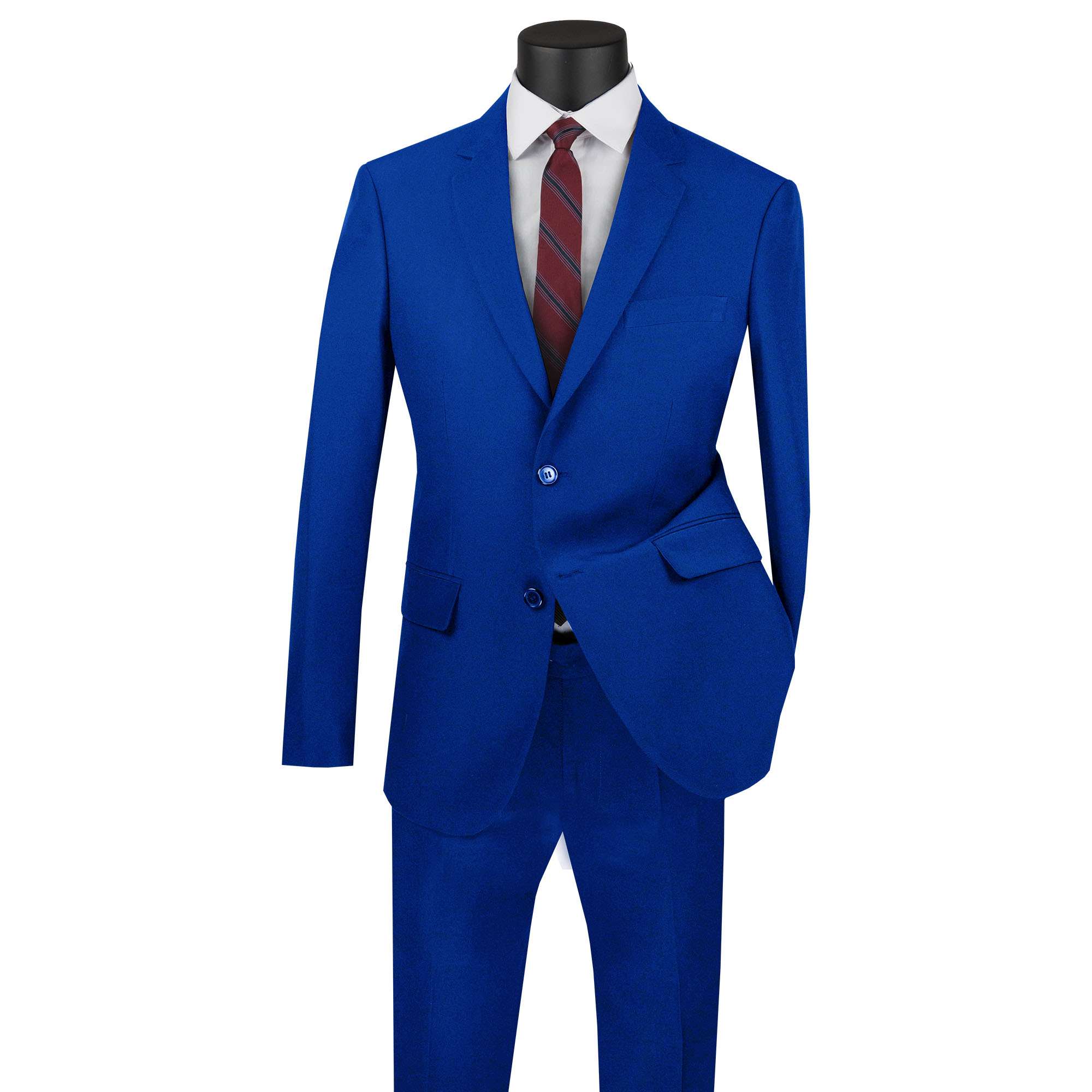 Details about   LUCCI Men's Royal Blue 2 Button Slim Fit Poplin Polyester Suit NEW 