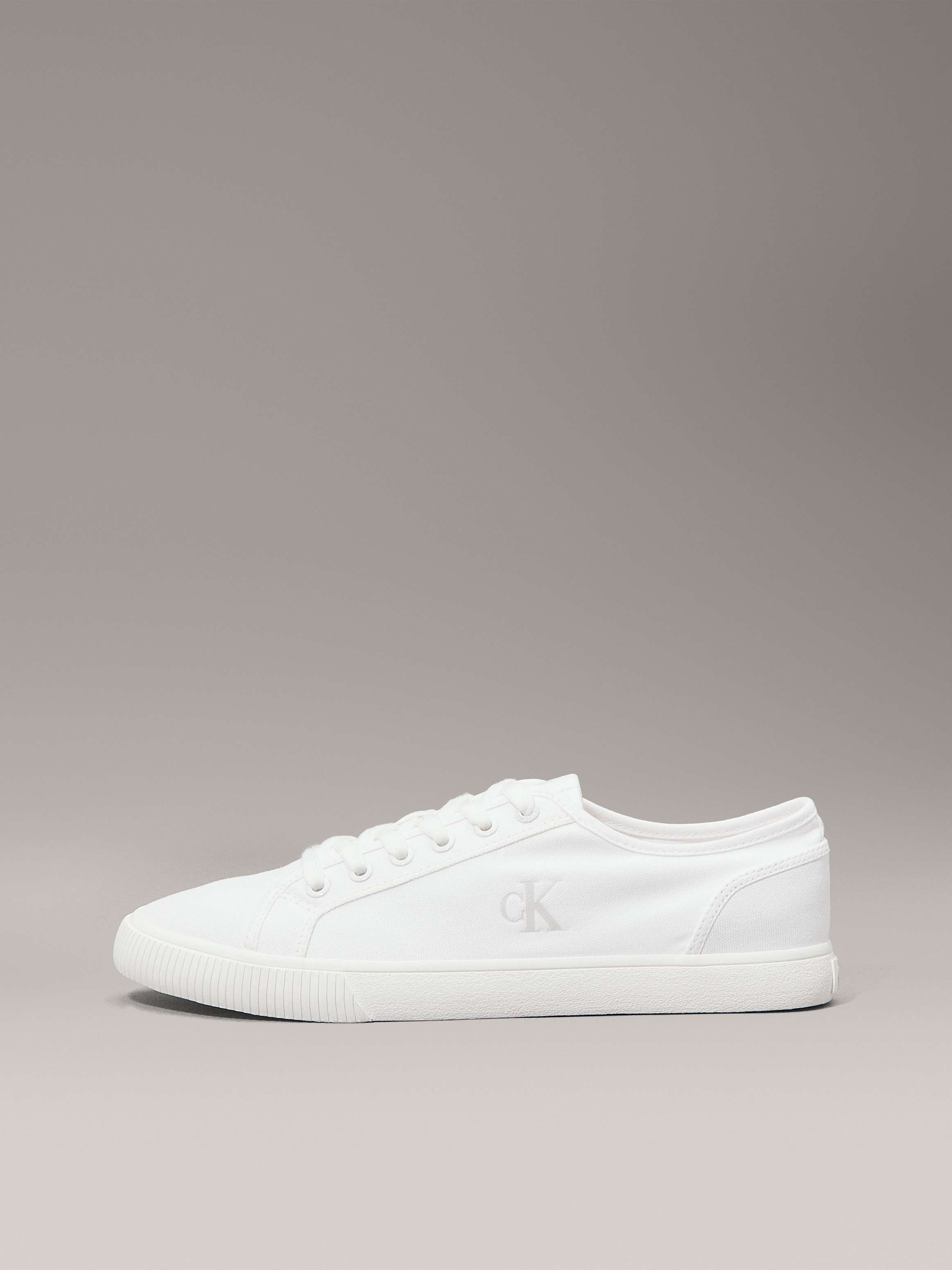 Calvin Klein ESS VULC LOW MG CANV, 0K4 Beyaz Erkek Spor Ayakkabı & Sneaker