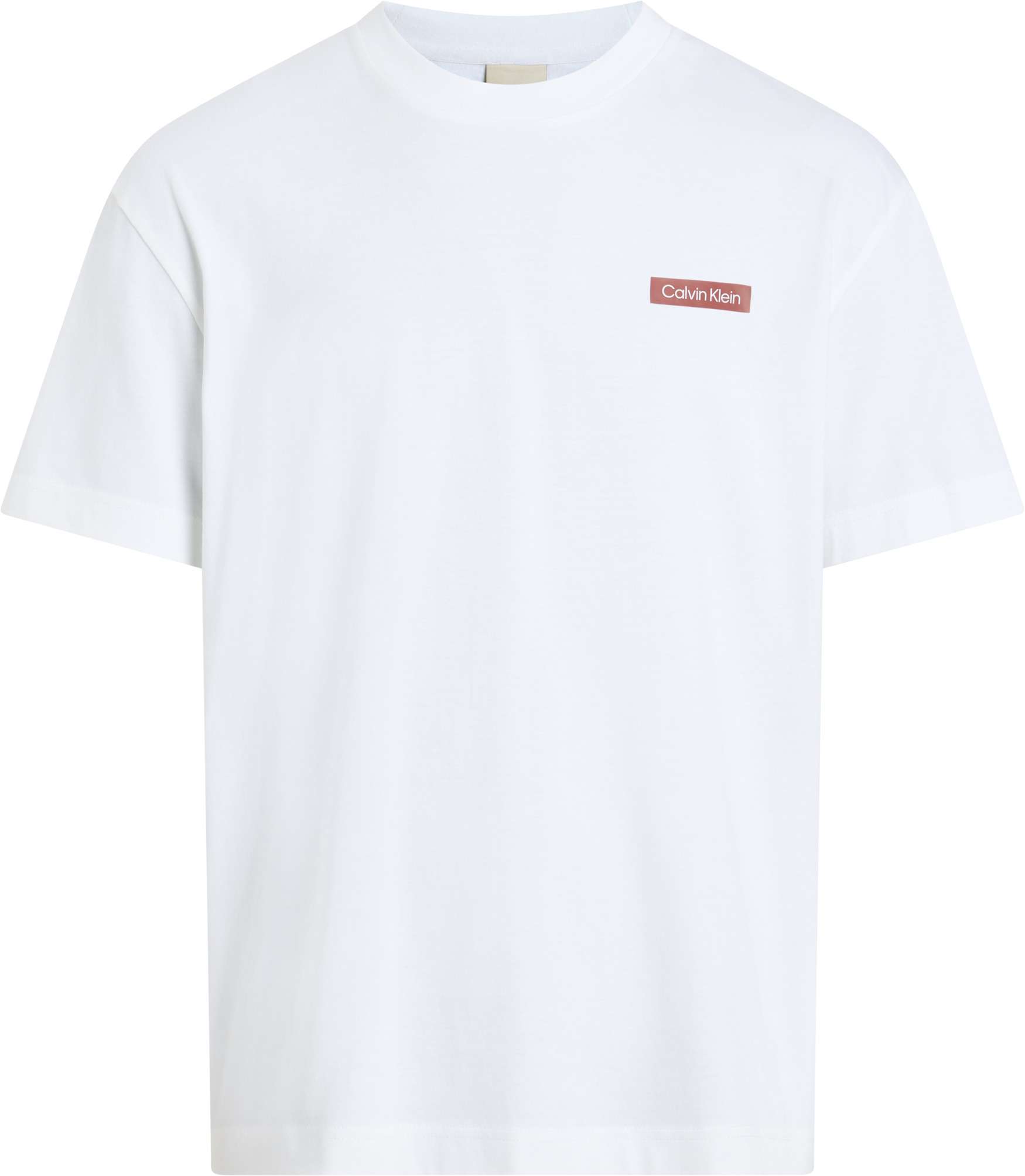 Calvin Klein OVERLAY PRINT T-SHIR, YAF Beyaz Erkek T-Shirt & Polo