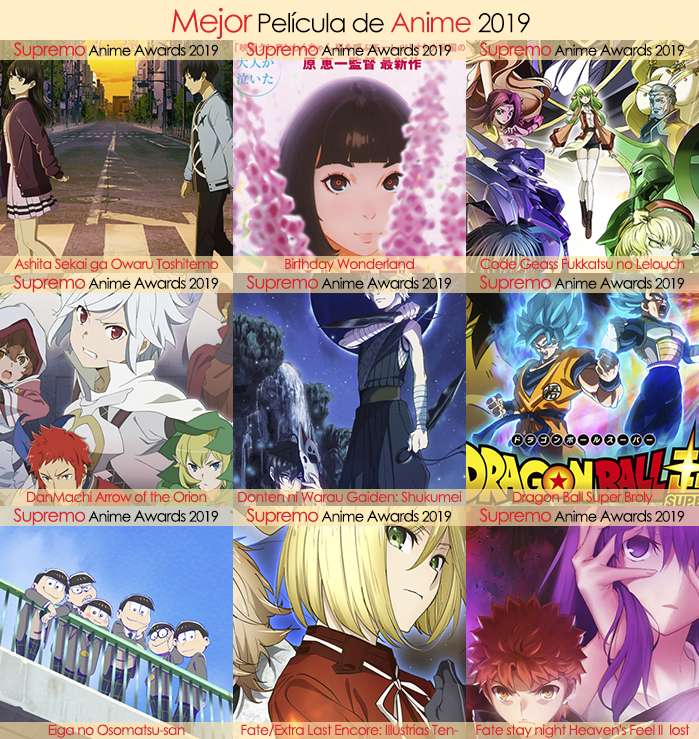Eliminatorias Nominados a Mejor Película de Anime 2019