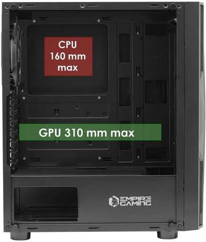 EMPIRE GAMING - Boitier PC Gamer Ruby - ARGB Moyenne Tour ATX, mATX, ITX -  Façade Mesh - Paroi Latérale en Verre Acrylique - 4 Ventilateurs 3 Pins 5