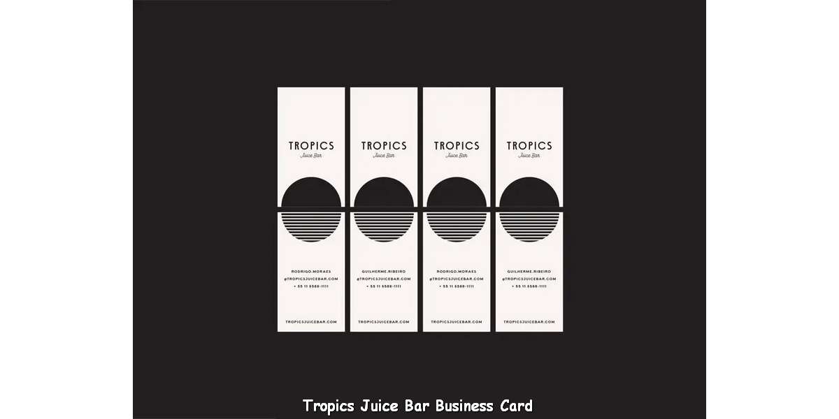 Tropics Juice Bar Business Card