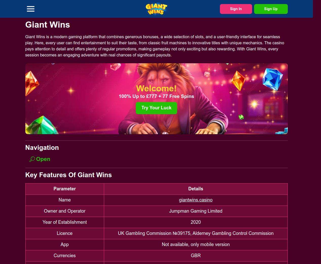 Unveiling the VIP Program at Giant Wins Casino