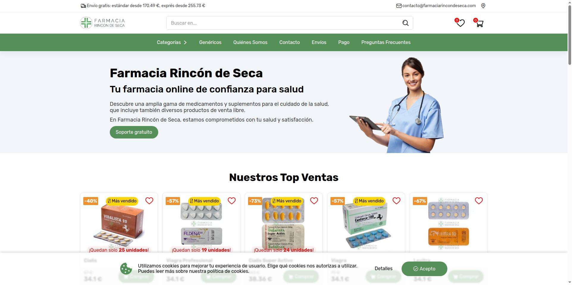 Preguntas frecuentes sobre compras de medicamentos sin receta en Farmacia Rincón de Seca