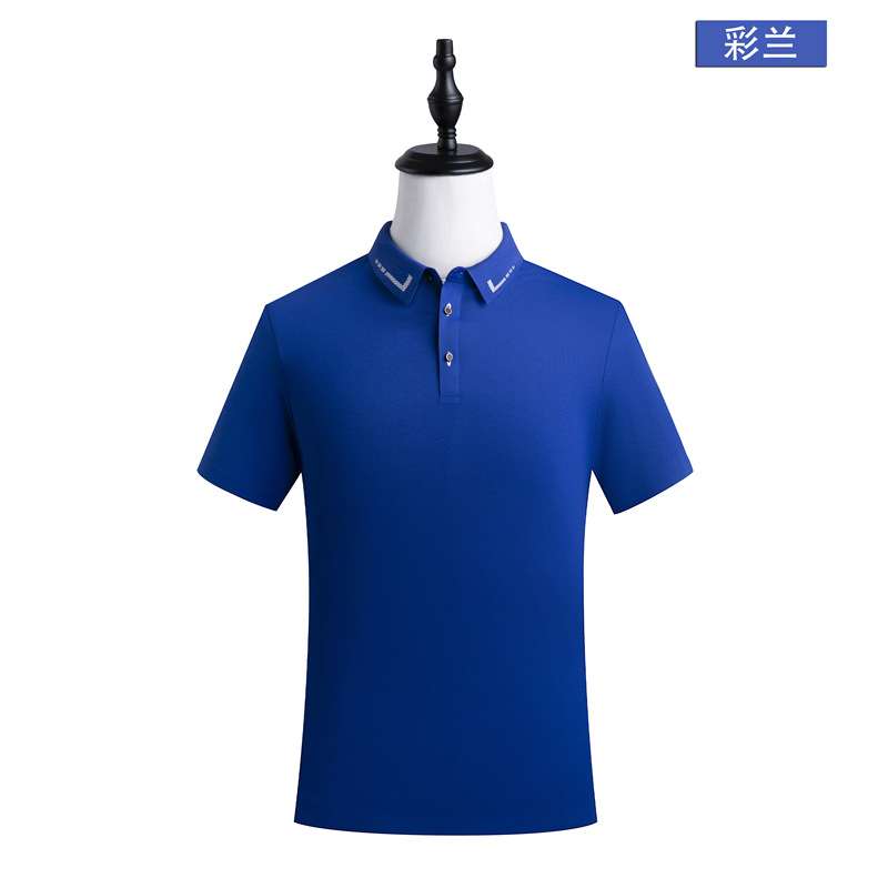 Fashion business lapel corporate advertising shirt high-end T-shirt printing team overalls POLO shirt short-sleeved work clothes
