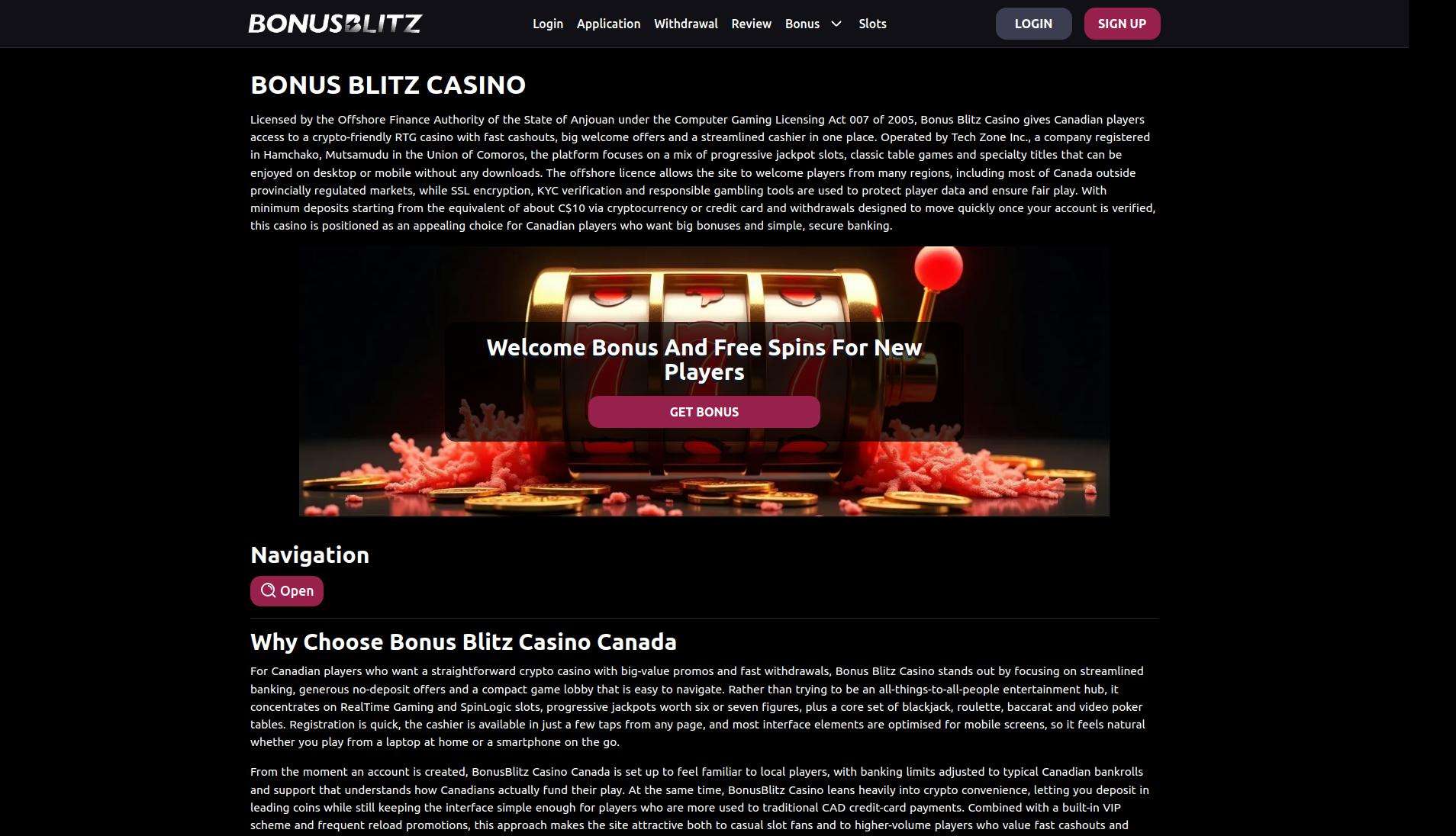 Is Bonus Blitz Casino Legal And Safe In Canada? Licensing, Security, And Fair Play