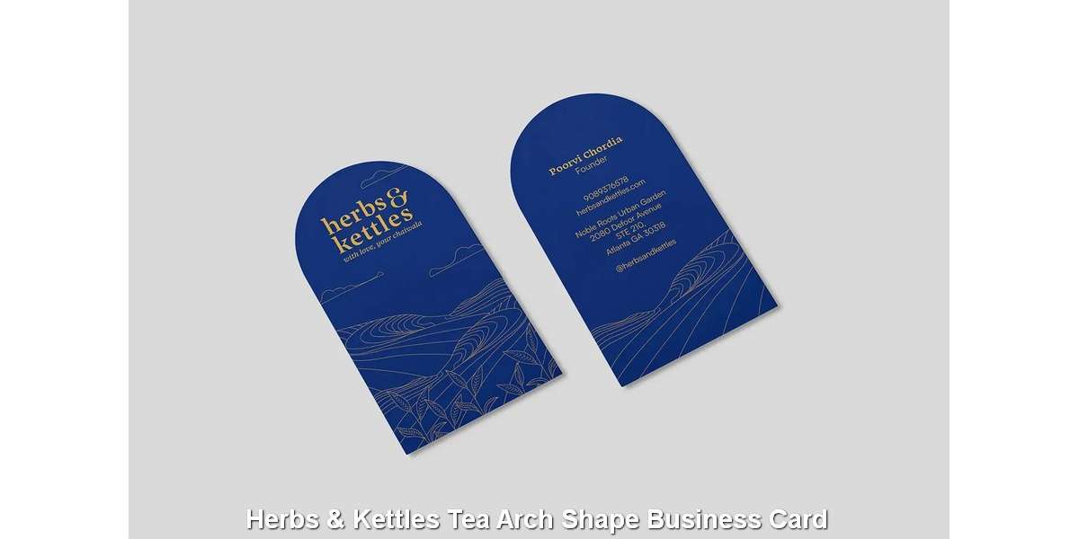 Herbs & Kettles Tea Arch Shape Business Card