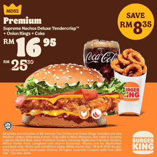 Burger King Malaysia Special Coupons (26 February - 31 March 2024)
