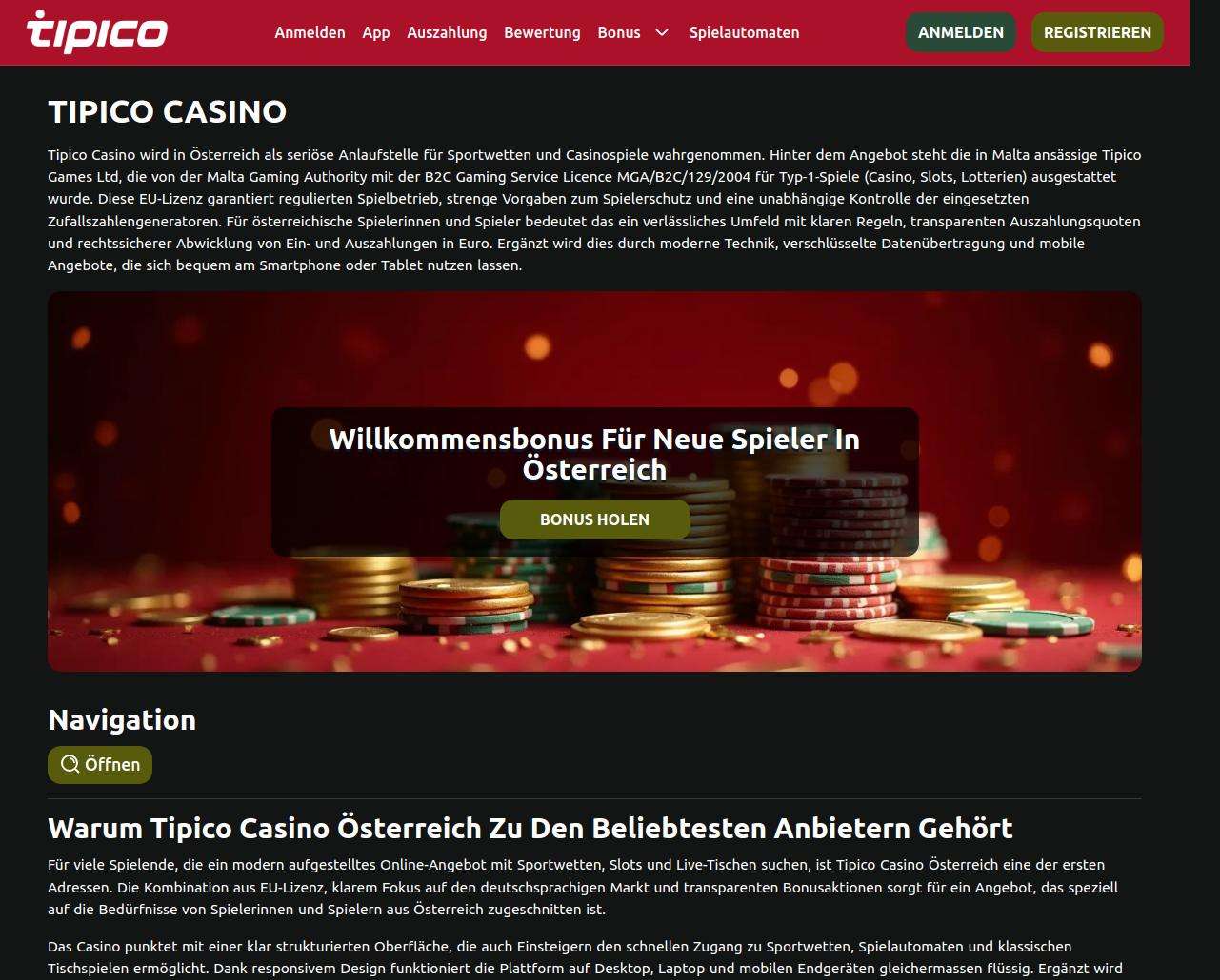 Bewertung der Willkommensboni im Tipico Casino