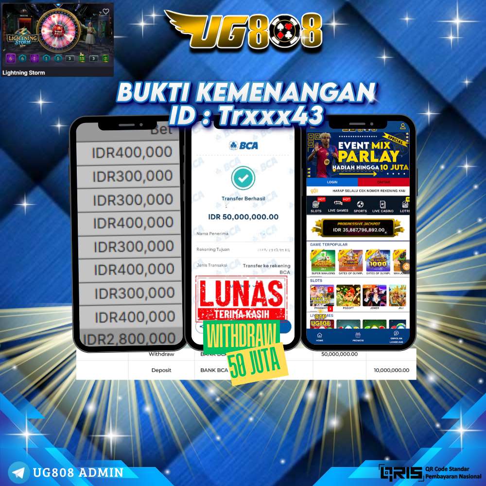 JACKPOT SLOT !! MENANG BESAR DI LIGHTNING STORM DI PROVIDER EVOLUTION SEBESAR Rp 50.000.000 HANYA DI UG808 DIBAYAR SECEPAT KILAT !!

