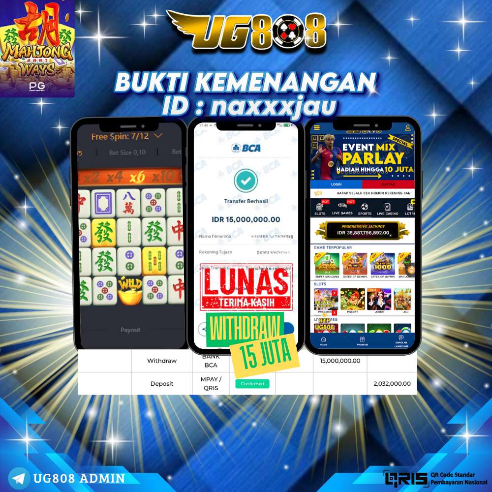 JACKPOT SLOT !! MENANG BESAR DI MAHJONG WAYS DI PROVIDER PGSOFT SEBESAR Rp 15.000.000 HANYA DI UG808 DIBAYAR SECEPAT KILAT !!
