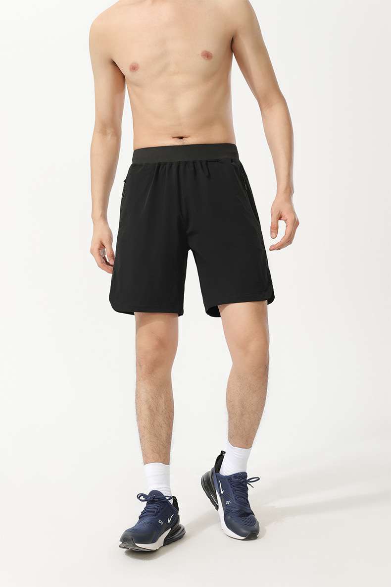 Summer new men's sports casual pants loose moisture wicking elastic shorts solid color elastic pants top running shorts