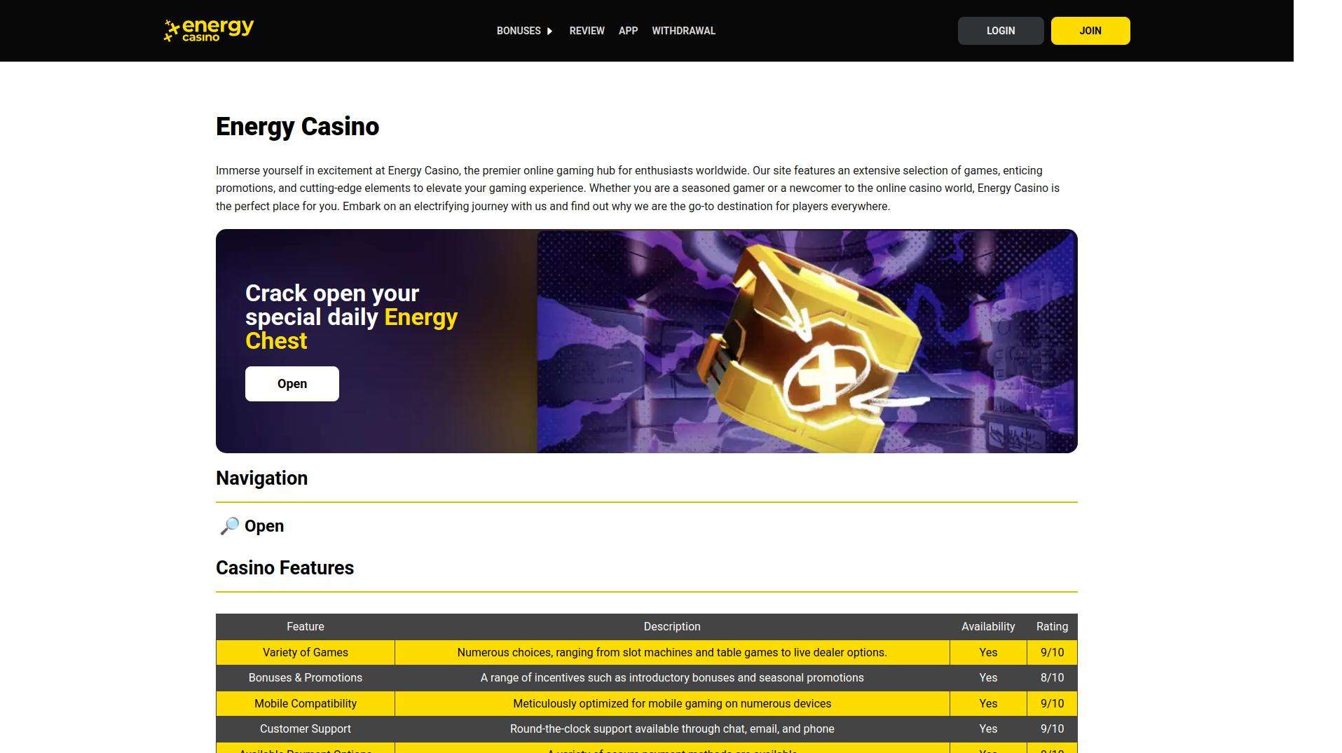 Energy Casino Bonuses Review: A Comprehensive Guide
