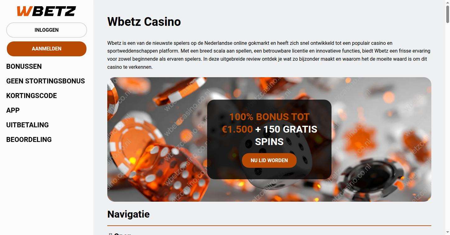 Exclusive bonuses and promotions for Dutch players at Wbetz Casino  