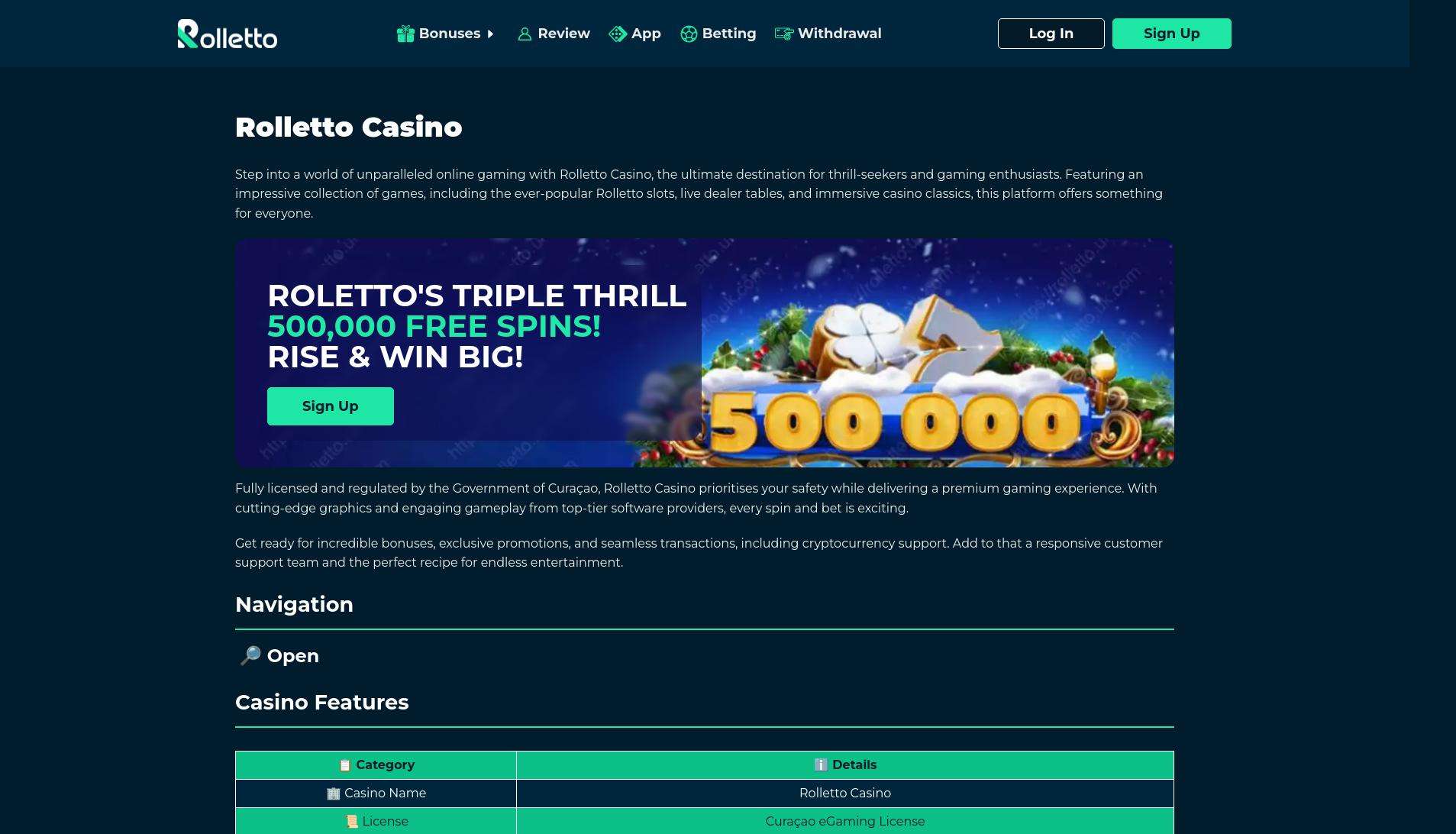Live Casino Experience: Table Games and Real-time Action at Rolletto