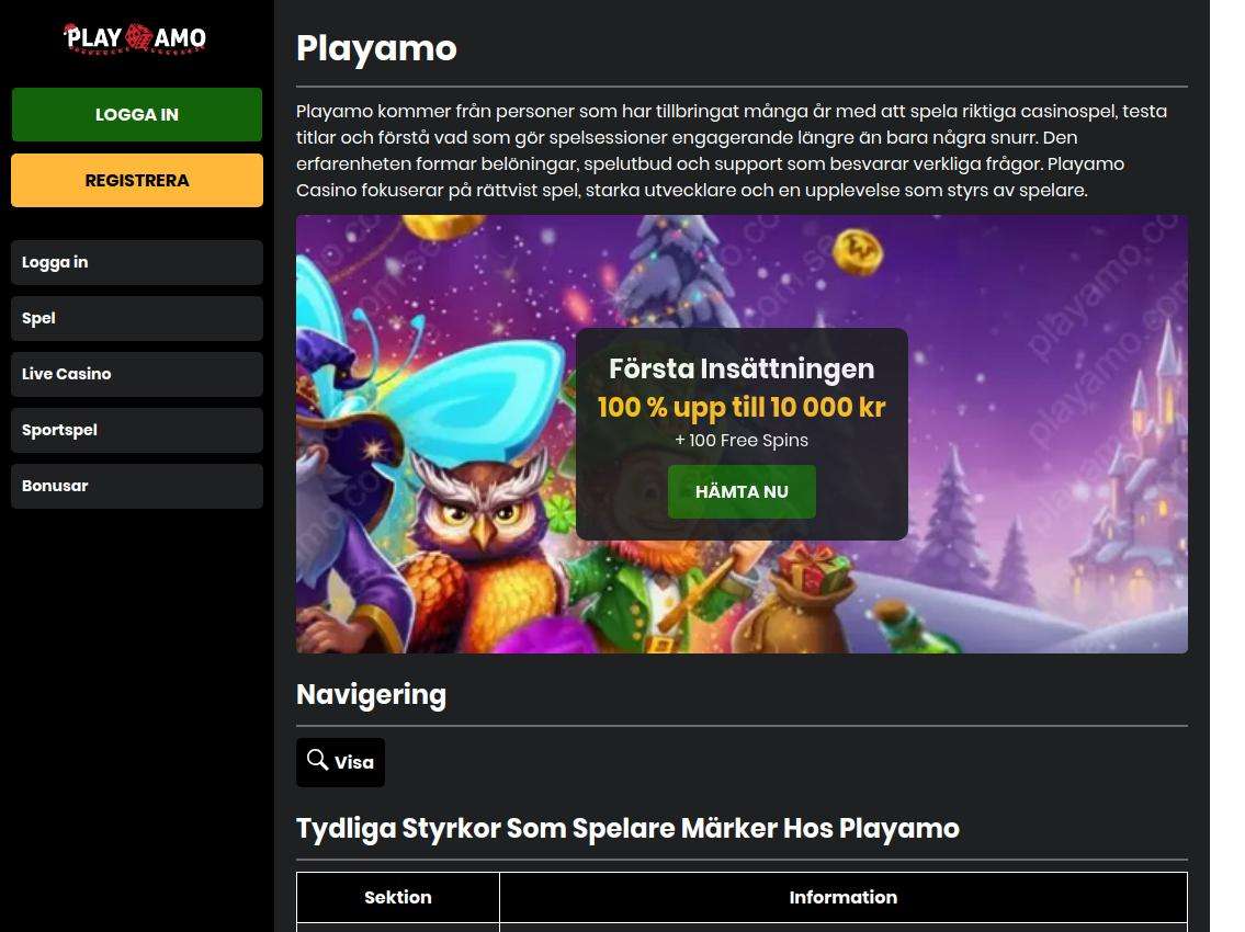 Playamo Välkomstbonus I Sverige: Omsättningskrav Och Bonusvillkor Förklarade