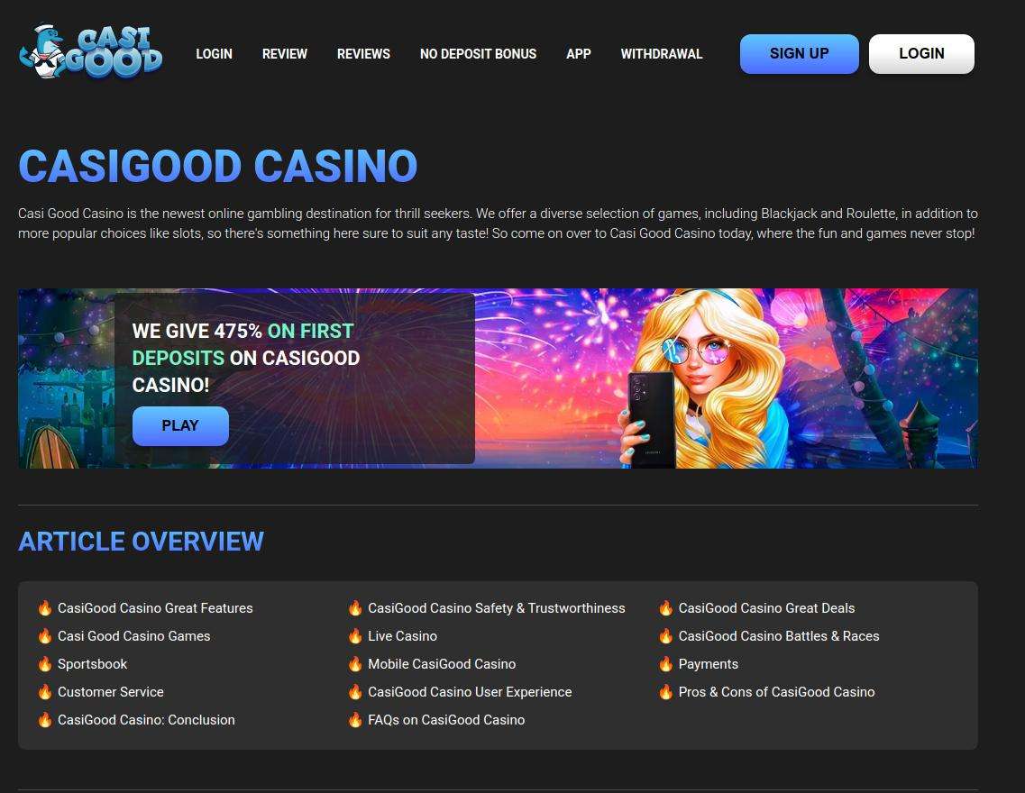 A Comprehensive Review of CasiGood Casino Games for UK Players