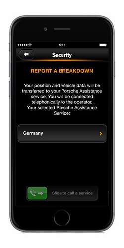 Porsche Car Connect App Safety Services 