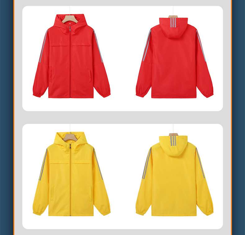 To map processing custom long windbreaker outdoor fishing clothes hooded jacket windbreaker drawstring cuff jacket