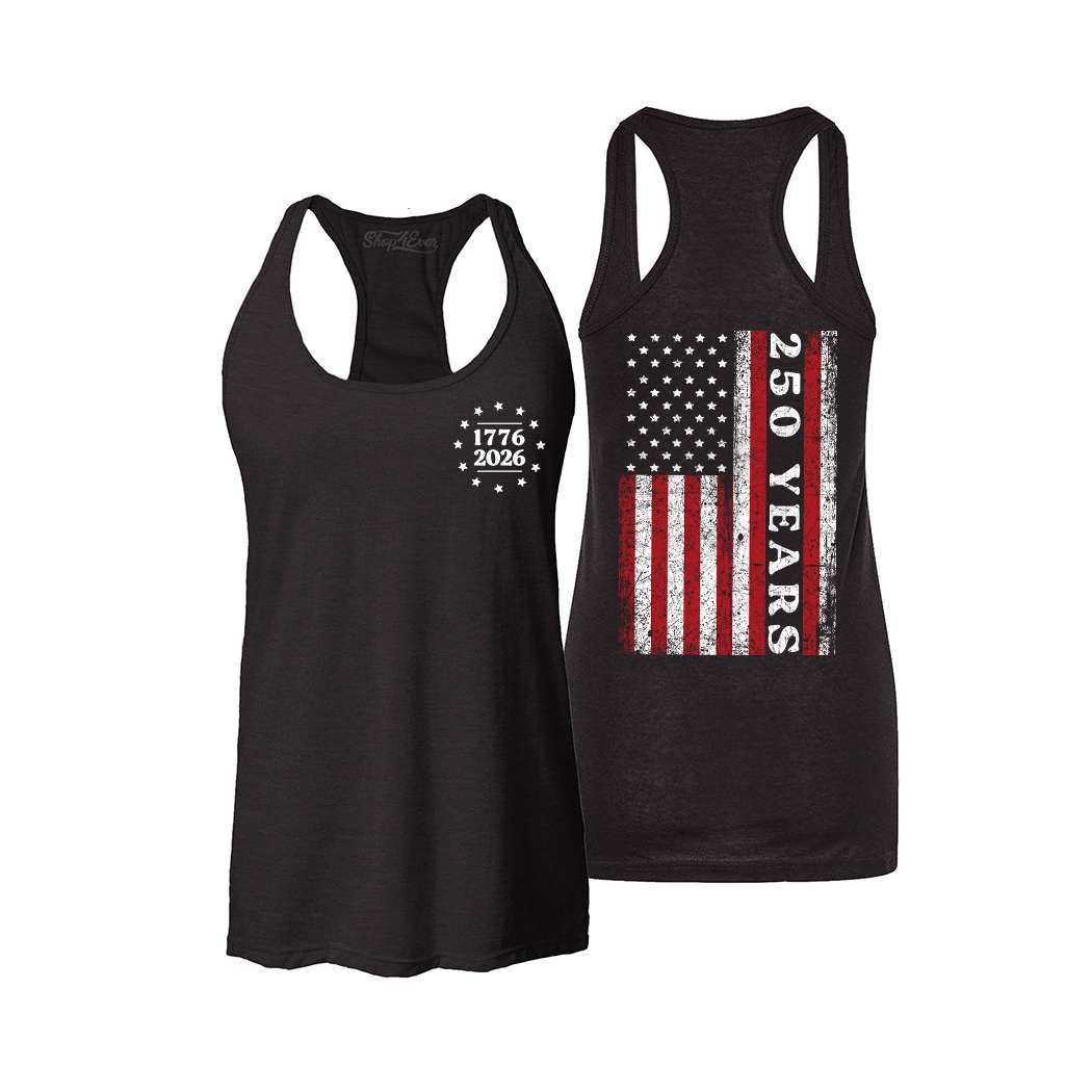 250th USA America Anniversary 1776 – 2026 Racerback Tank Top American Flag Shirt