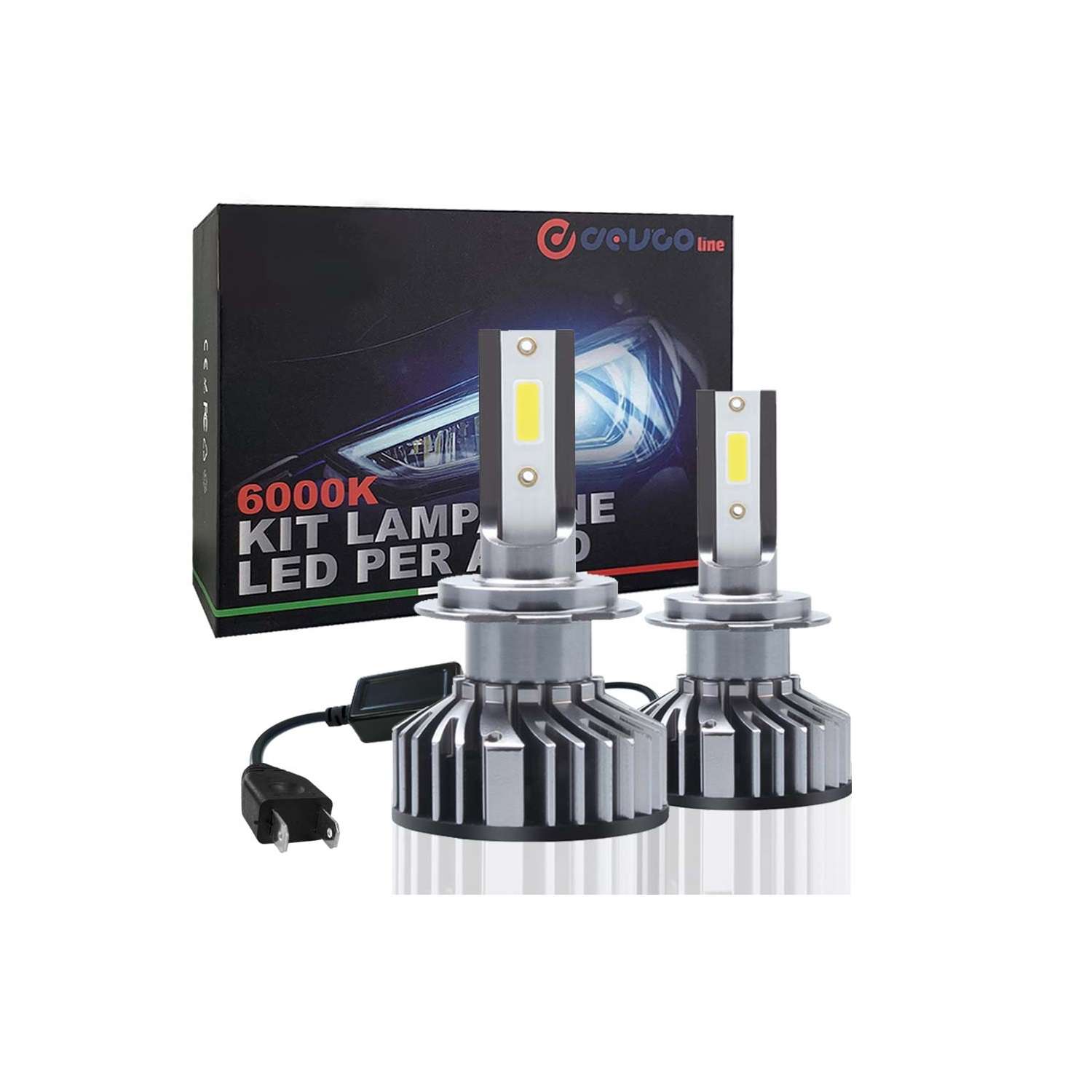 Kit 2 Lampade Lampadine a Led per Auto H.I.D H7 12/24V 6000K 4000LM Win  Light
