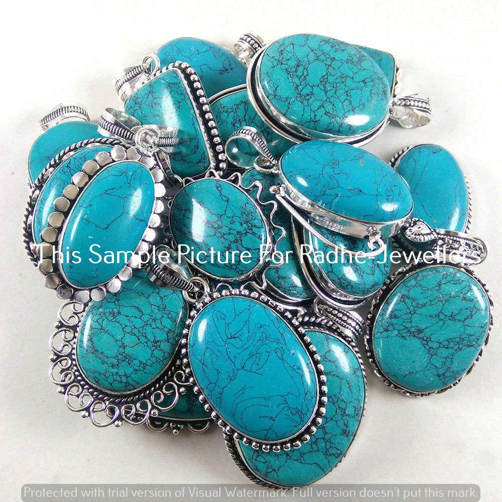 Wholesale Lot Turquoise /& Mix Necklace pendant 925 Sterling Silver Plated