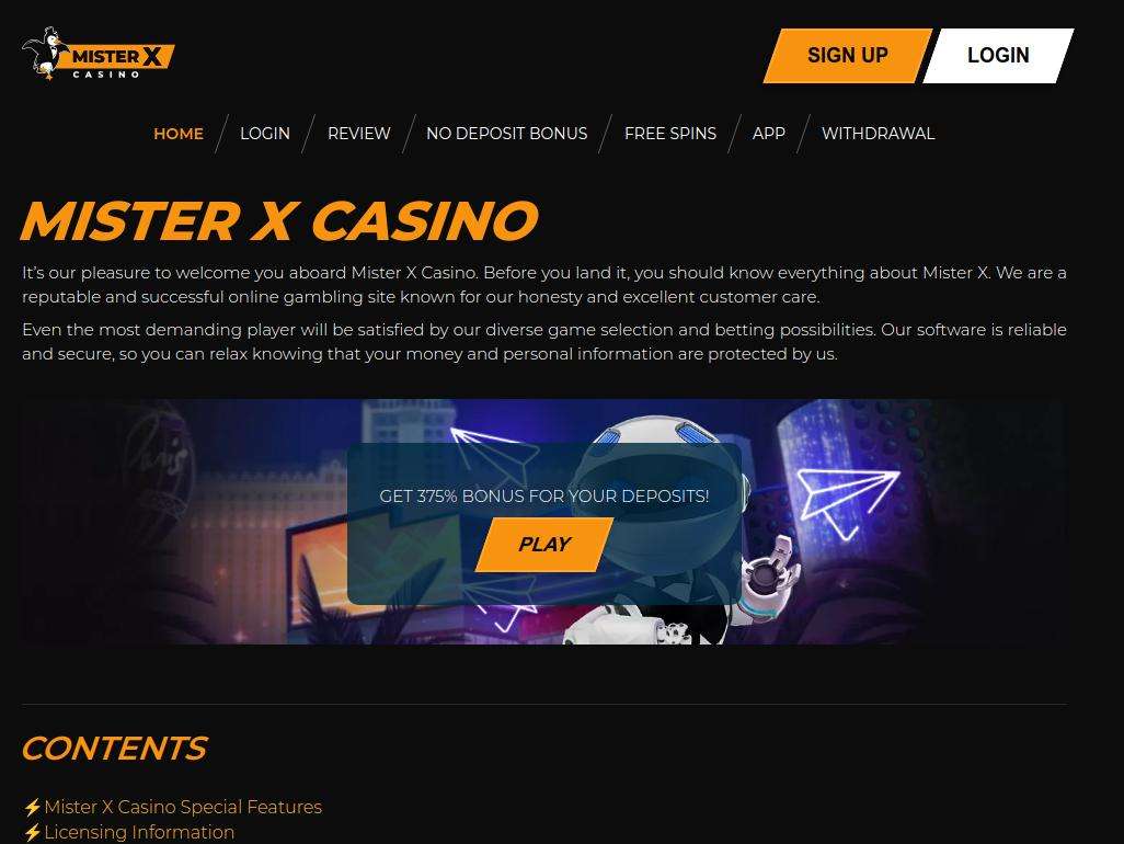 Comparison of the different payment methods available for UK players at Mister X Casino