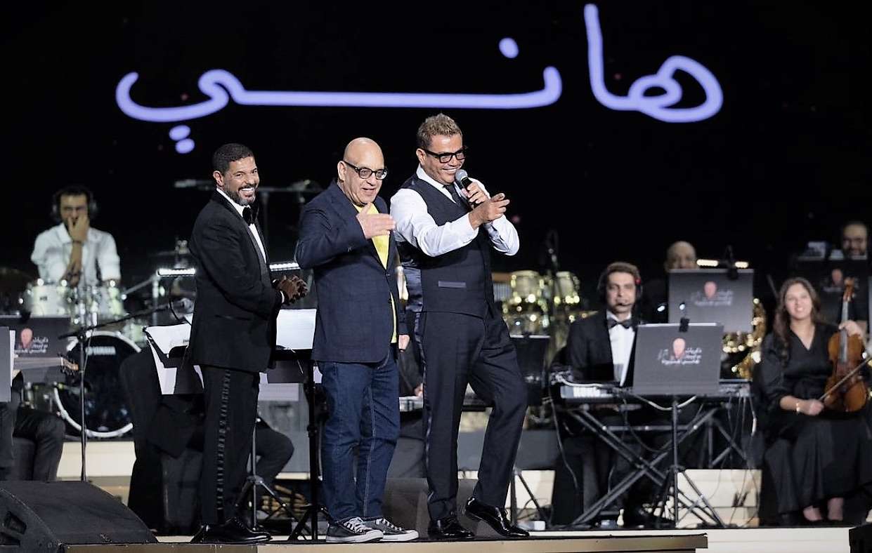 الهضبة عمرو دياب يشعل حفل تكريم الموسيقار هاني شنودة 2023 في الرياض 