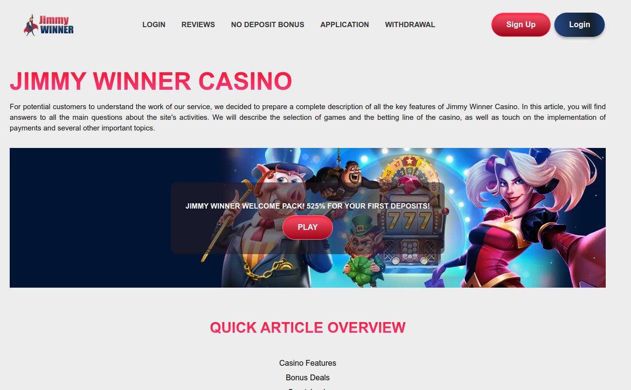Detailed Review of Top Games and Slots for UK Players at Jimmy Winner Casino