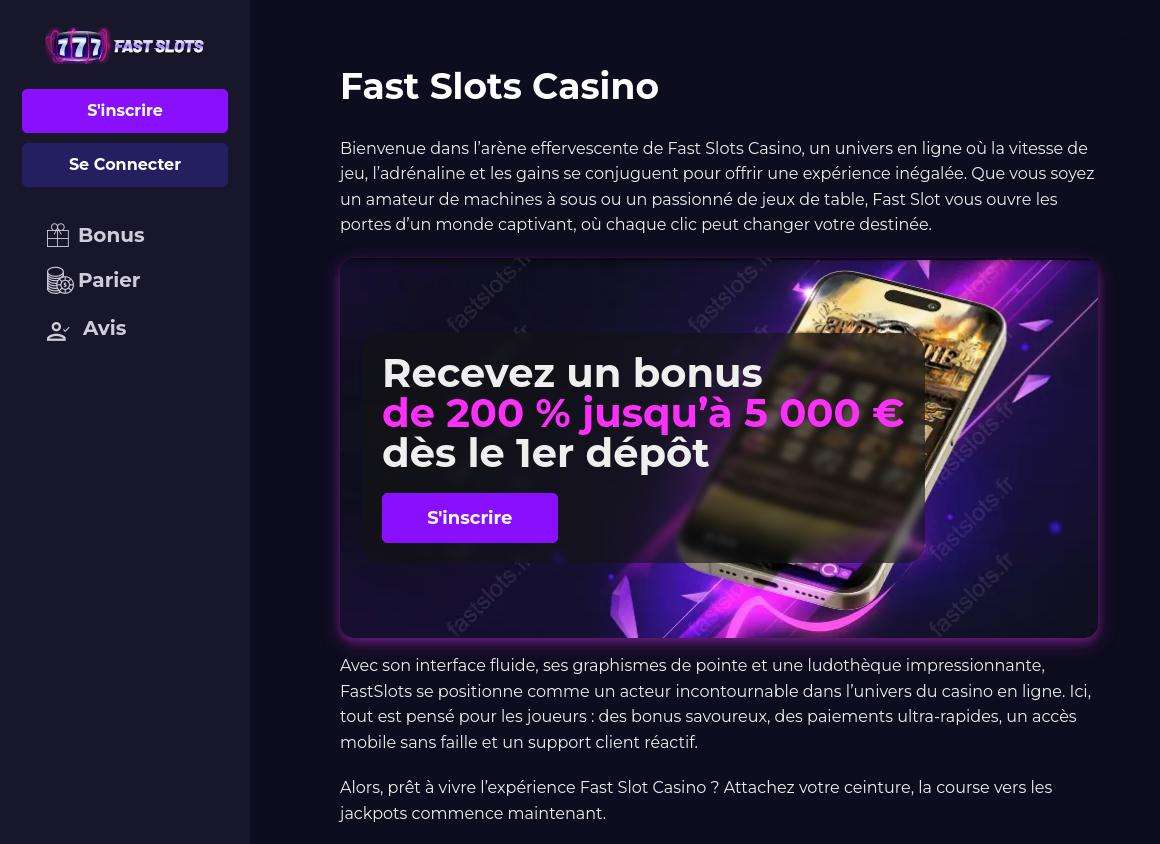 Options de contact pour le support client de Fast Slots Casino en français