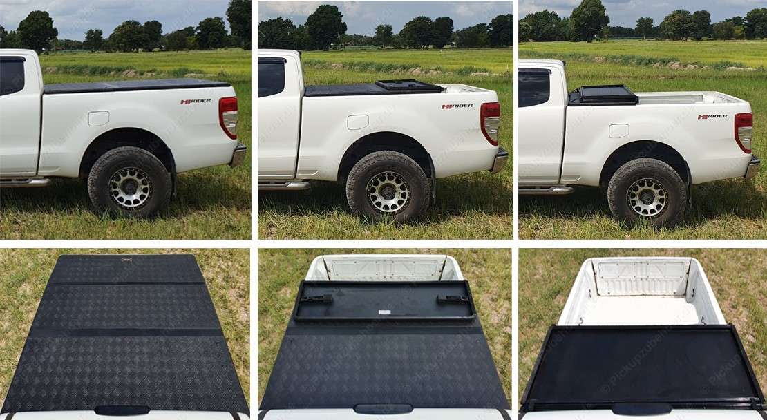 ROTECT Cover foldable aluminum load compartment cover for Ford Ranger extra cabin-3