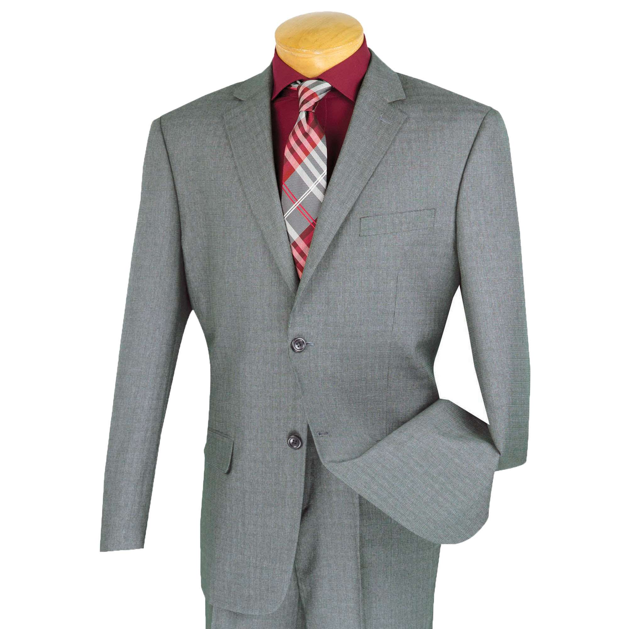 VINCI Men's Brown Textured Weave Wool 2 Button Classic Fit Business Suit NEW