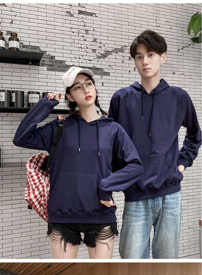 Solid color pullover heavy sweater hoodie couple men and women the same style 2022 new terry high-end 3d printing embroidery