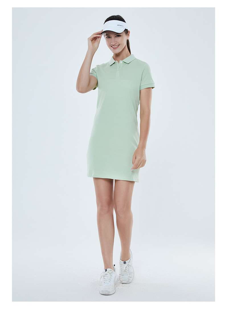 Dress design sense niche t-shirt skirt Polo waist skirt ladies Polo skirt women summer sports love pure cotton