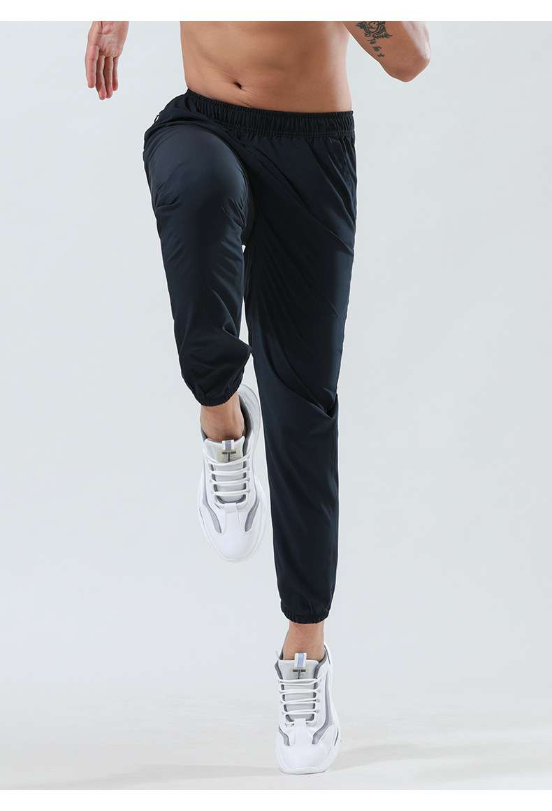 Fitness sports pants 2022 autumn and winter new casual loose long pants black sports pants men's straight tube quick-drying