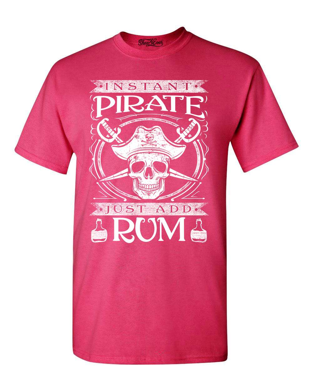accessori Pirata Da Uomo Nera INSTANT PIRATE JUST ADD RUM T-shirt Costume 