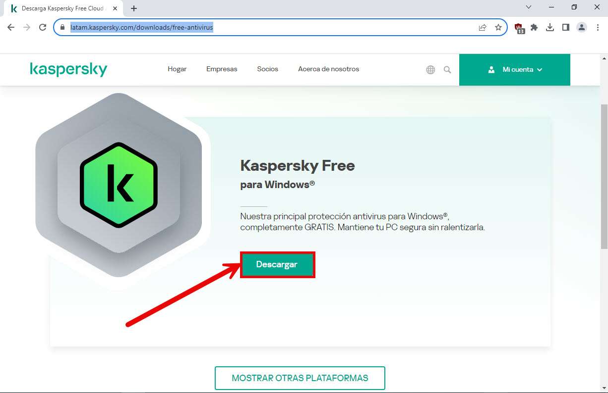 Kaspersky antivirus gratuito para PC
