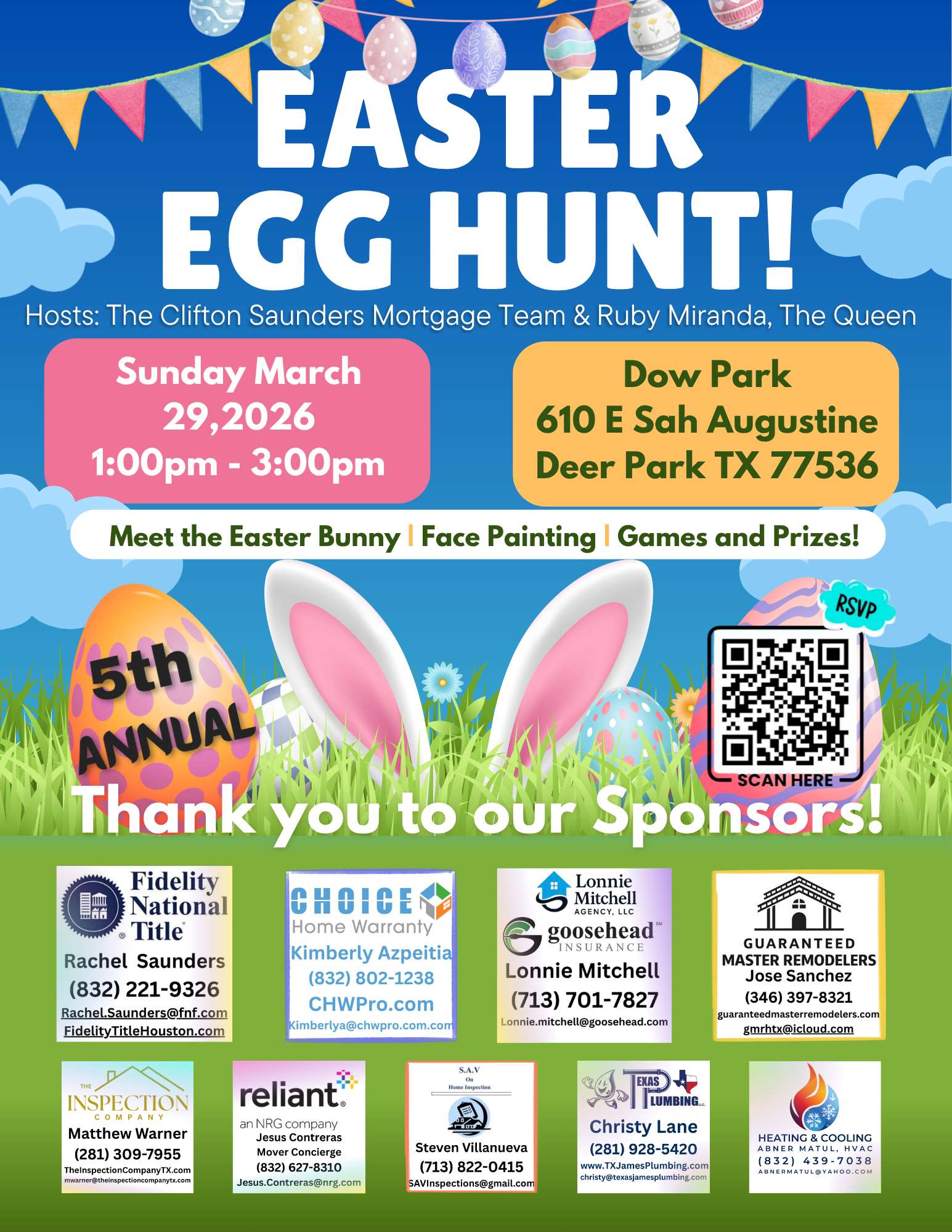 5th Annual Easter Egg Hunt Flyer Deer Park TX