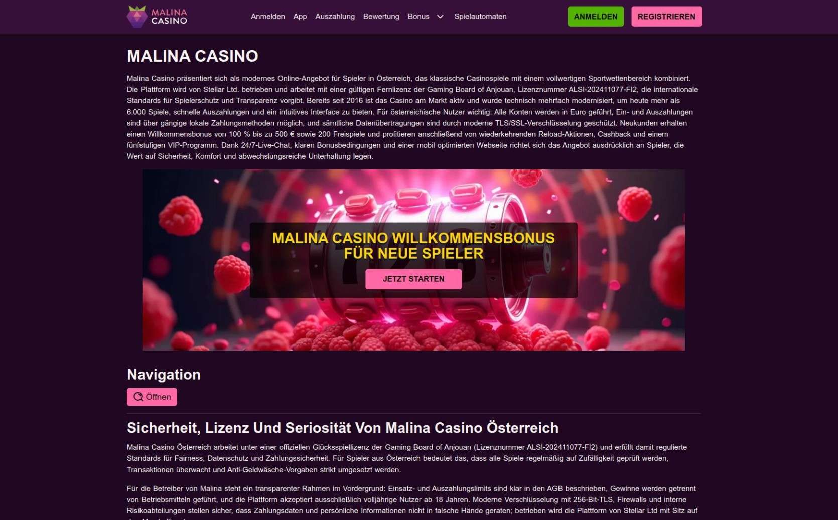 Malina Casino Vorteile Und Nachteile Für Online-Casino-Spieler In Österreich