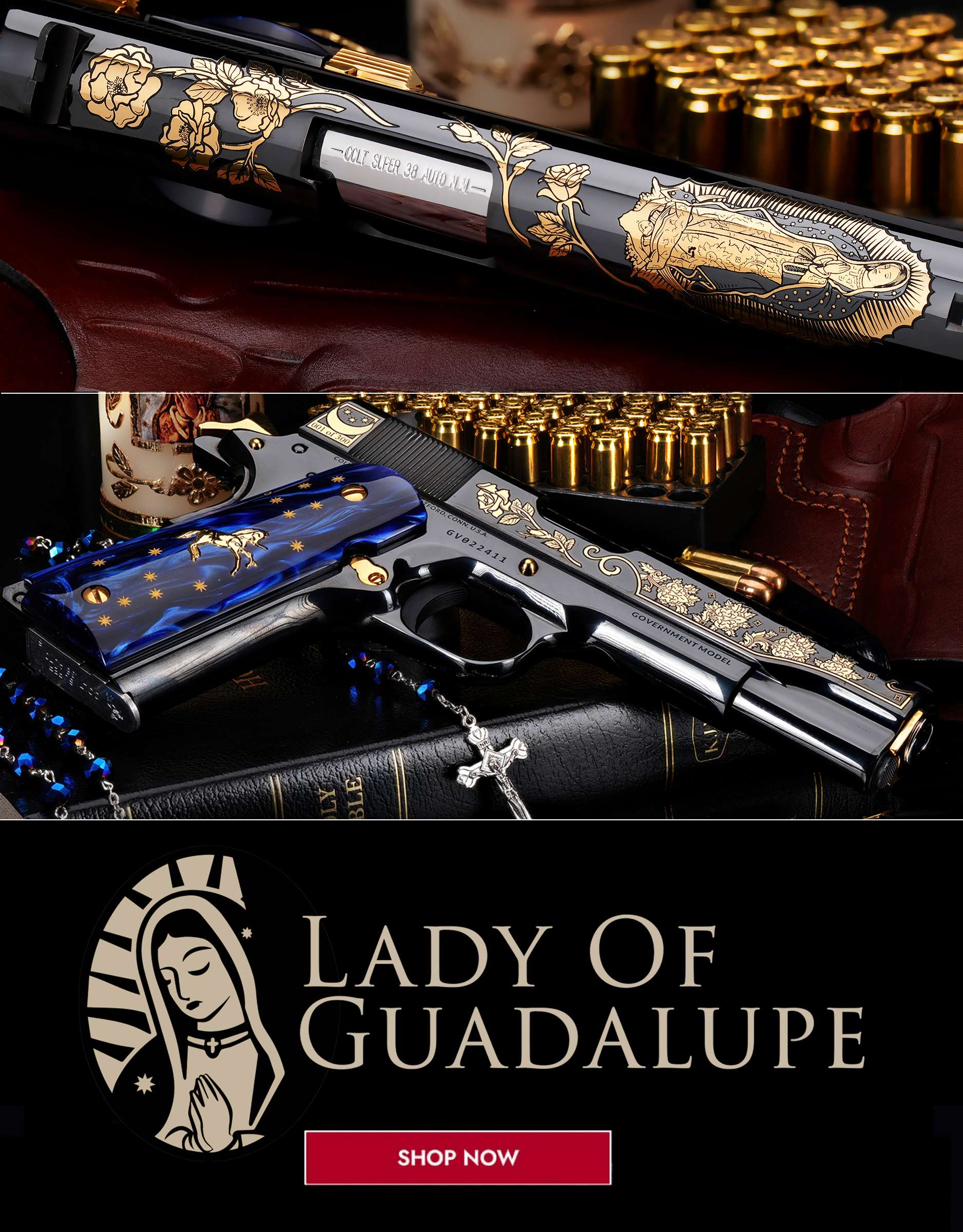 SK CUSTOMS COLT 1911 38 Super LADY OF GUADALUPE  #074 OF 300-img-10