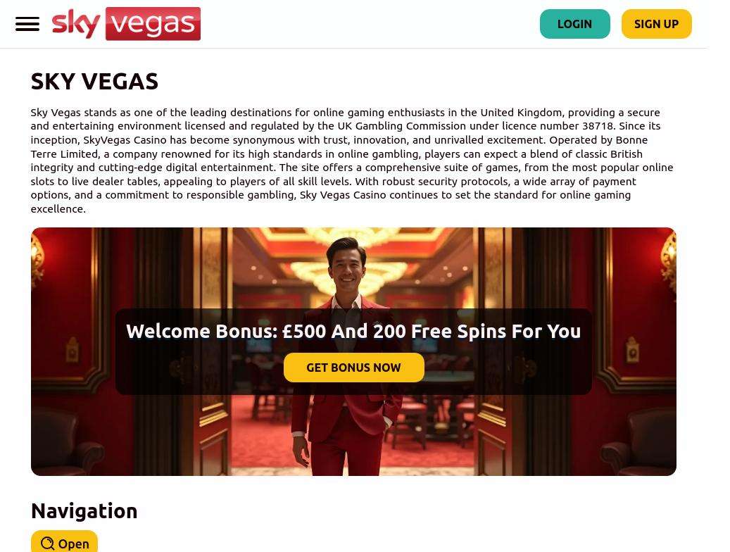 Exclusive Bonus Offers at Sky Vegas Casino for UK Players