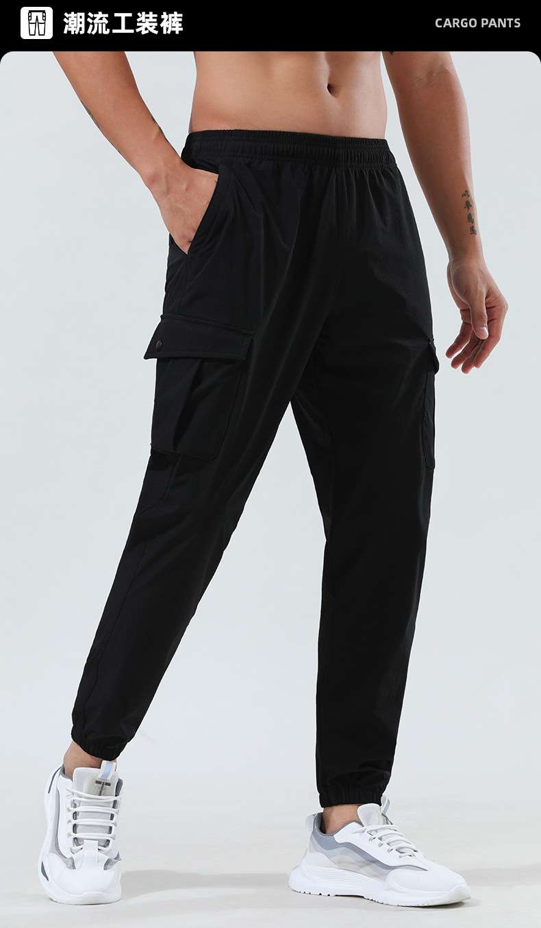 Pants Men's Casual Trendy Brand Running Sports Multi-Pocket Beamed Trousers Loose Overalls Wholesale One Dropshipping