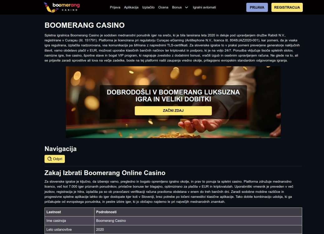 Promocijske Kode Boomerang Casino Za Slovenijo: Kje Jih Najti In Unovčiti  