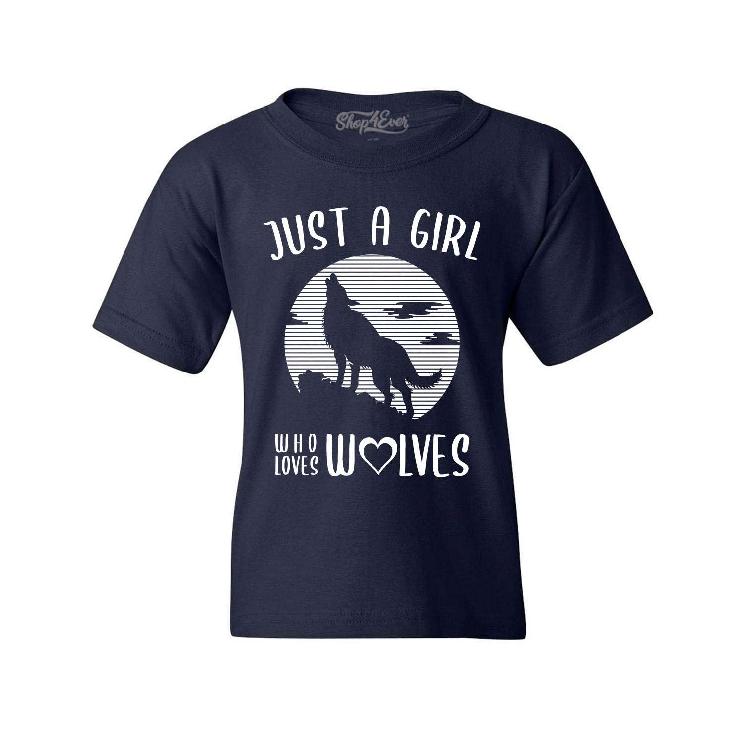 Wolf Tee Shirt Just A Girl Who Loves Wolves Wolf Shirt Animal Lover Shirt Wolf Lover Animal Shirt Wolf Gift Wolves Women Wolf Shirt
