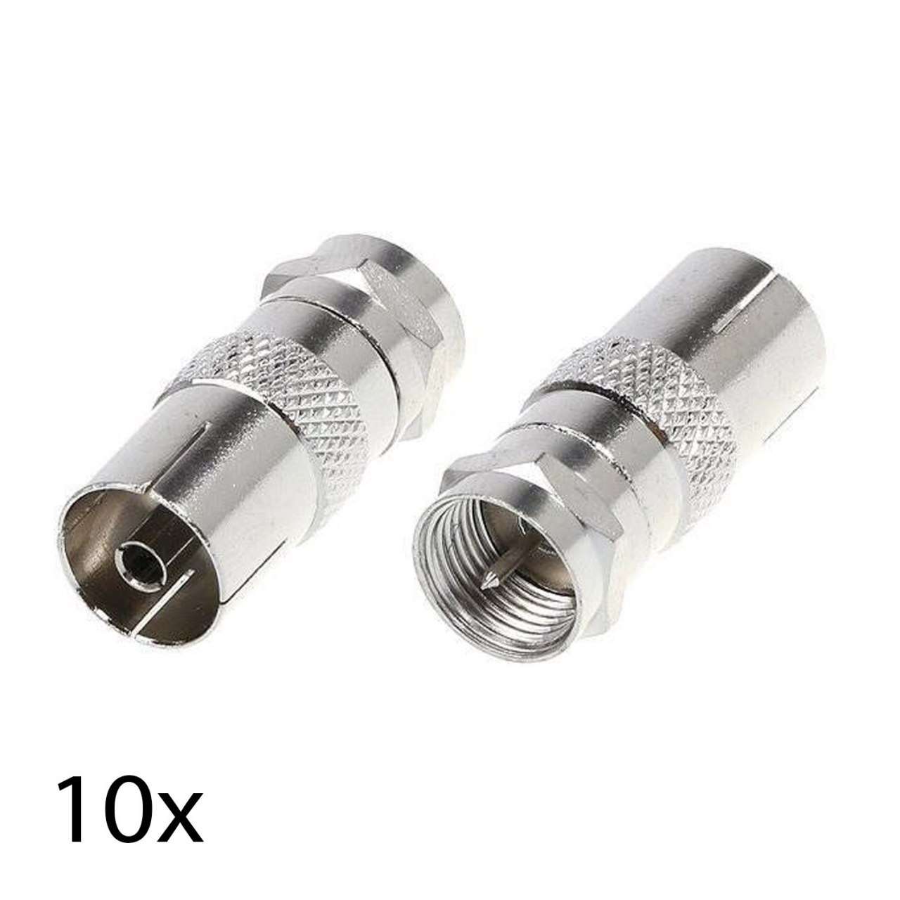 1 result for 10 Female Coaxial RF TV Jack to F type Male Plug Connector Adapter SKY Saorview