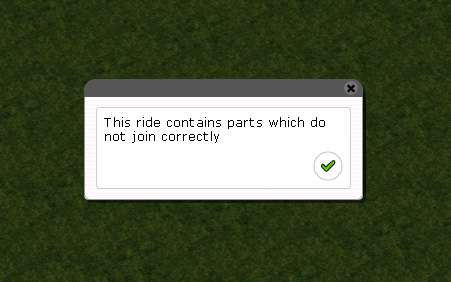 Image 03 Displaying The Error Message Indicating The Track Parts Do Not Fit Together Correctly for FlightToAtlantis.net: RCT3 FAQ: Using RCT3's Legacy Tracks Converter