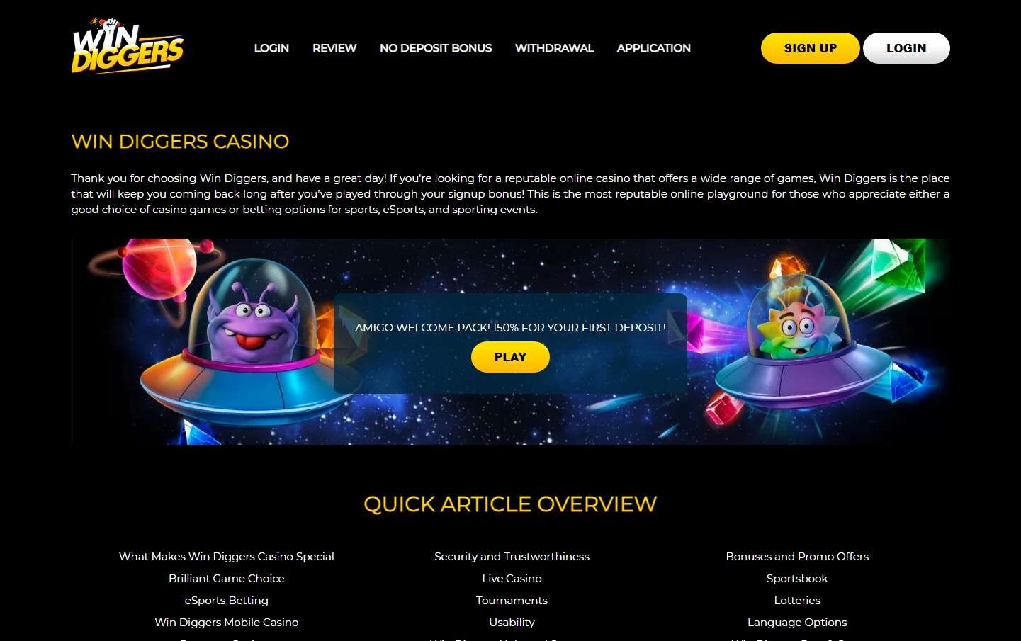 Win Diggers Casino Licensing and Security